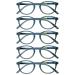 Opulize zen reading glasses 5 Pack Small round frame spring hinges scratch-resistant turquoise men women rrrrr24-q +3.50 shiny turquoise blue pattern +3.50 diopttria
