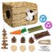 PStarDMoon Bunny Grass House-Hand Made Edible Natural Grass Hideaway Comfortable Playhouse for Rabbits, Guinea Pigs and Small Animals to Play,Sleep and Eat Style 1