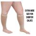 Zeta Plus Size Short Length Leg Sleeve Support Socks - Wide Calf Compression Sleeve for Women - 2XL Nude - Buy Online on GoSupps.com