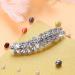 Sparkly Rhinestone Hair Clip - Crystal Hair Barrette for Women - Wedding Bridal Hairpin - Flower Leaf Design - Silver - Buy Online on GoSupps.com