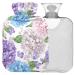 NAANLE hot hot water bottle with reference to Hortanges Flower Transparent Hot water bottle 2L large hot hot water bottle for menstrual cramps pain relief handfoots heat and cold therapy