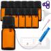 Handsunity 5ml-12Stk dropper insert Small amber glass bottle-pharmacy glass with black drop of dripping Closure from brownlas set including 30 aids 5ml-12 pieces black cap