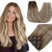 Runature extensions clip in real hair remy dark brown to brown with blond real hair clip in extensions smooth clip in real hair extensions blond 55cm 120g #3/8/22 55cm-7PCs #3/8/22