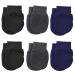 Lusofie 6Pairs Baby Anti Scratch Mittens Newborn Baby Mittens Infant Toddler Gloves Soft Cotton Mittens Gloves for 0-6 Months Baby Boys Girls Navy Blue + Dark Gray + Black