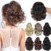 Yamel Ponytail Extension 8" Short Curly Wavy Natural Medium Brown Claw Jaw Clip in Synthetic Hairpiece Pony Tail Tale Ponytail Hair Extensions Natural Medium Brown 8 inch