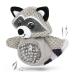 Wookiwuki dog toys for small and medium-sized breeds cute raccoon shape with a soft squeaker with crease paper sound tail dog puzzle toys fun for puppies reccon