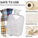 NAANLE 1L Hot Water Bottle with Cover | Blue Pink Tartan Plaid - Back Pain Relief Hand/Foot Warmer and Neck Comfort - Ideal for Heat & Cold Therapy - Buy Online on GoSupps.com