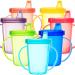 Youngever 8 Pack Kids Sippy Cups with Handle Sippy Cups for Infant Kids Toddler 8 Assorted Color Sippy Cups