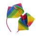 Zac's Alter Ego Very Large Rainbow Grosgrain Bow on Aliceband
