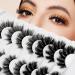 REDRIVER False Eyelashes Cat Eye Lashes Fluffy Faux Mink Fake Lashes Natural Look Wispy Long Strip 9D Curled Volume Soft Reusable Eyelash Extension 7 Pairs 3 Styles Mixed 1 count (7pairs)