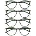 Opulize met reading glasses 4 Pack slim round frame spring hinges scratch-resistant green tortoise solid bracket men women rrrr60-6 +1.00 green tortoise front with moss-green arms +1.00 dioptries