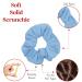 Set of 2 Solid Light Blue Scrunchies by Motique Accessories - Stylish Hair Accessories for All Hair Types - Buy Online on GoSupps.com