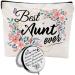 HnoonZ Best Aunt Ever Gifts Aunt Gift Aunt Gifts from Niece Auntie Gifts Aunt Bday Gift from Niece Gifts for Aunt Birthday Gifts for Aunt Aunt Compact Mirror Best Aunt Makeup Bag Aunt Cosmetic Bag