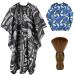 Himart Hair Cutting Barber Cape 2 Pack Professional Haircut Salon Cape for Men Women Children with Neck Duster Brush Cape with Brush