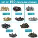 JOZAMER 150 Sets Chicago Screws for Leather - 5 Color Screw Rivets 6mm - Ideal for DIY Handbags, Belts, Binding, Photo Albums, Shoes - 6mm (15/64 inches) - Buy Online on GoSupps.com