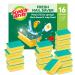 Scotch-Brite Fresh Heavy Duty Scrub Sponge 16 Pieces - Cleans Tough Messes without Trapping Food Green - Classic Stay fresh