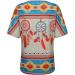 Women's Yellow Tribal Print V-Neck T-Shirt, XL - Dream Catcher Feather Design | Summer Casual Top - Buy Online on GoSupps.com