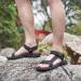 OutPro Men's Outdoor Sport Sandals - Non-Slip Velcro Trekking & Hiking Sandals for Summer | Black Size 43 - Buy Online on GoSupps.com