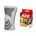ACE Brand Compression Knee Support Provides Support to Weak Sore Muscles Flexible Comfortable Joint Protection ACL Large/Extra Large White/Gray 1/Pack Large/X-Large