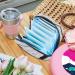 Menstruation Pad Bag with Zipper - Stylish Women's Napkin & Tampon Collection Bag in Abstract Gray Psychedelic Design | Perfect for Girls - Buy Online on GoSupps.com
