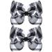 Syhood 2 Pieces Christmas 6.3 inch Large Bows with Alligator Clips Plaid Bow Hairpin Checkered Bow Hair Accessories for Girls Women Christmas Party (Black White Plaid)