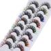Yawamica Colored Wispy Fluffy Russian Strip Lashes - 8 Pairs (8 Colors) | D Curl False Eyelashes for Colored Lash Extensions - Buy Online on GoSupps.com
