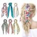 Besbomig 6 pieces chiffon hair hair tie elastic hair bobbles flower ponytail holder hair accessories for women girls (color 3)