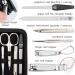 3 Swords Germany - brand quality 8 piece manicure pedicure grooming kit set for daily nailcare synthetic leather case black in gift box - Made by 3 Swords Black - Synthetic Leather - Buy Online on GoSupps.com