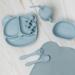 Baby Eats BPA-FREE Weaning Set | Suction Plate + Bowl | Sippy Cup | Bib | Placemat | Fork + Spoon | Silicone Feeding Set 9 PCS (Blue) - Buy Online on GoSupps.com