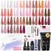 28 Colors Poly Nail Gel Kit Starter Kit Poly Extension gel Nail Kit With U V Lamp Manicure Starter Kit Diy At Home With Other Basic Poly Nail Gel Art Tools 28 poly01 Mini kit