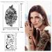 Metuu 3D Waterproof Temporary Tattoos Stickers - Black Flowers Crown Clock Whale Lotus Collection - Women Girls Body Shoulder Face Leg Feet - 49 Sheets Half Arm - Buy Online on GoSupps.com
