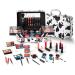 Hot Sugar All In One Makeup Set for Teenager Girls 10-12 Full Makeup Kit for Beginners Includes Eye Shadow Palette Blush Lip Gloss Lipstick Lip Pencil Eye Pencil Brush Mirror (White Cow Pattern)