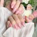 MENILITHS 24Pcs Long Pink Cat Eye Solid False Nails Sticker False Nails Acrylic Fake Nails Full Cover Nails Tips Artificial Finger Manicure for Women and Girls