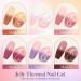 MEET ACROSS Pink Color Changing Gel Nail Polish Set - Mood Temperature Change Translucent Nude Pink Gel Polish with Foil & Crystal Accents - Buy Online on GoSupps.com