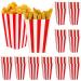 LAANCOO 100Pcs Popcorn Boxes 4.5 Inches Tall Red & White Popcorn Bags Mini Pop Corn Buckets Cardboard Candy Containers for Party Snacks Candies Popcorn Gift Bags Christmas