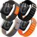 4 Pack Alpine Trail Loop Nylon Band Compatible with Apple Watch Band 49mm 45mm 44mm 42mm Women Men Adjustable with Metal G-Hook Strap for iWatch Ultra Series SE 8/7/6/5/4/3/2/1 Black/Orange/Black/Blue E-Alpine Black+Alpine Orange+Trail Black+Trail Blue 42