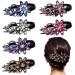 6 Pcs Sparkling Duckbill Hair Clips for Women Double Flower Rhinestone Crystal Fancy Hair Clips for Thick & Long Hair Decorative hair Accessories for Women Girls Ponytail Hair Clip