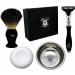 Pure Black Roof Hair Shaving Brush Set - Black Dachs Brush Razor Stainless Steel Bowl & Free Soap | International Shipping Available - Buy Online on GoSupps.com