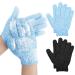 Sibba 2 Pair Bath Gloves for Shower Natural Loofah Exfoliating Wash Gloves for Body and Face Dead Skin Remover Double Sided Microfibre Shower Body Gloves for Adults and Kids 2 Pair Black&blue