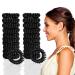 Styla Hair 20 Piece Spiral Hair Ties for Women Good for all Hair Types  No Crease  No Damage Hair Ties Spiral Design Gentle on Hair Telephone Cord Hair Ties No Headache  Comfortable for All Day Wear Ponytail Holder  Blac...