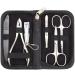 3 Swords Germany - manicure pedicure kit set - genuine leather black