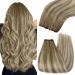 Youngsee Real Hair Tress Ombre Blond Blond Extensions Real Hair Short Hair Braces Real hair For the intake medium brown ombre platinum blonde Weaven Extensions Real hair 35 cm double whereabouts 100g #8/60/8