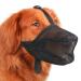 Muzzle for dogs soft muzzle for small medium-sized and large dogs adjustable puppy muzzle baskets for catching bite licking and chewing enables panting and drinking Black S- (snout: 8 "-9 ")