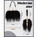 Women's Black Ostrich Feather Tote Bag - Fluffy Purse Clutch for Wedding Anniversary Party - Buy Online on GoSupps.com