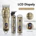 Soonsell Hair Clippers for Men - Professional Cordless Barber Set for Close Cutting Beard & Nose Trimming with T-Blade Trimmer, LCD Display (Bronze) - Buy Online on GoSupps.com