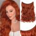 Silk-Co hair extension with rubber band 50cm corrugated Secrets hair extensions with wire synthetically hair sealing hair part for women orange red 50 cm orange-red