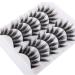 False Eyelashes 5 Pairs 3D Eyelashes Artificial Natural Black Long Pure Handmade with Invisible Band Reusable A2