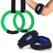 PACEARTH Gymnastic Rings 1100lbs Capacity with 14.76ft Adjustable Buckle Straps Pull Up & Gymnastics Rings Elbow Brace for Home Gym Full Body Workout