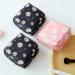 Sanitary Napkin Storage Bag and Menstrual Cup Pouch Set - Portable Feminine Menstruation Period Storage Bags for Teen Girls and Women (2Pcs) - Black & Pink Chrysanthemum Design - Buy Online on GoSupps.com