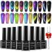 MIZHSE 8 Colors 9D Cat Eye Gel Nail Polish - Magnetic Gel Polish Kit | Galaxy Chameleon Effect for Stunning Nail Art | Soak Off Manicure & Perfect Gift for Ladies - Buy Online on GoSupps.com